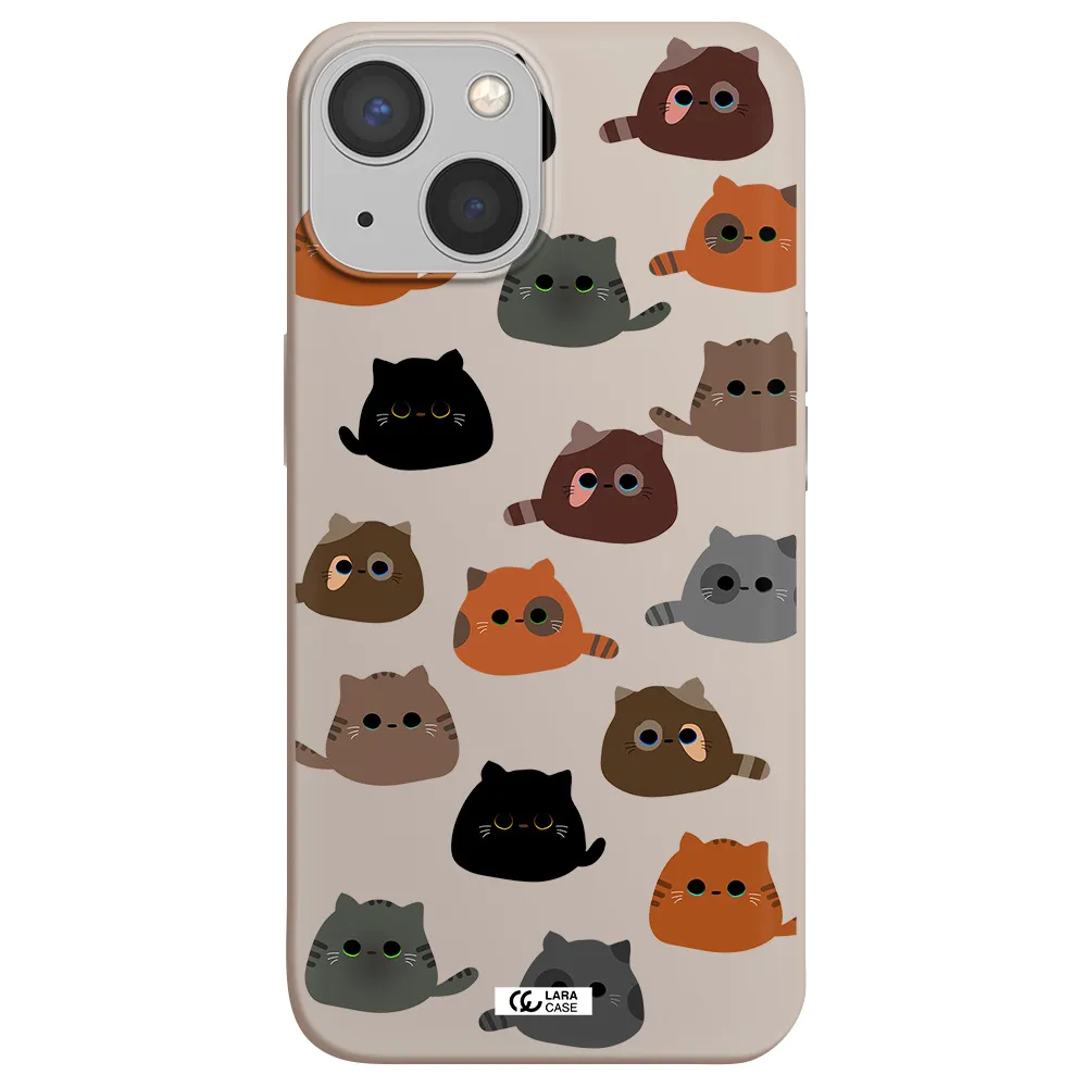 a group of cats with different colors Apple iPhone 13 mini Silicone Stone Case