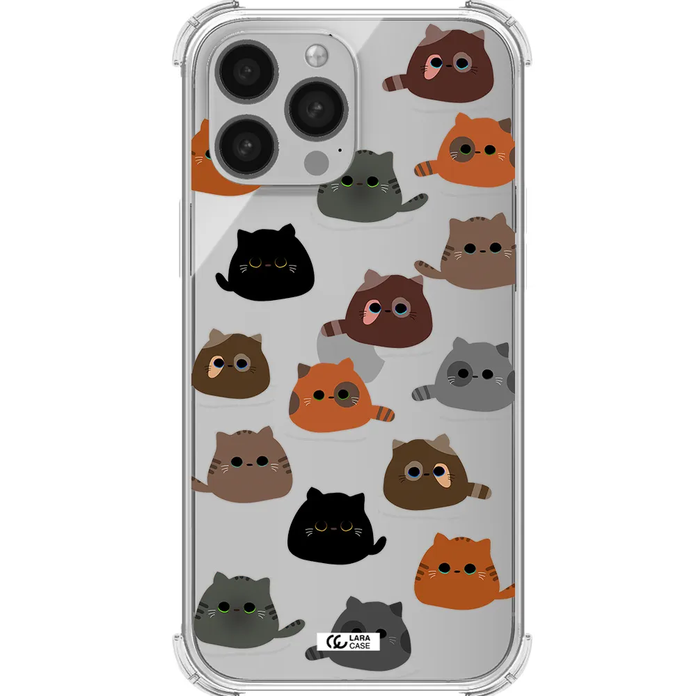 a group of cats with different colors Apple iPhone 13 Pro Clear PC Case