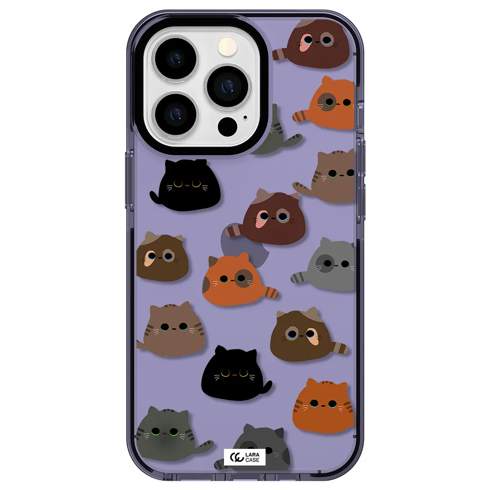 a group of cats with different colors Apple iPhone 13 Pro impact Lilac Case