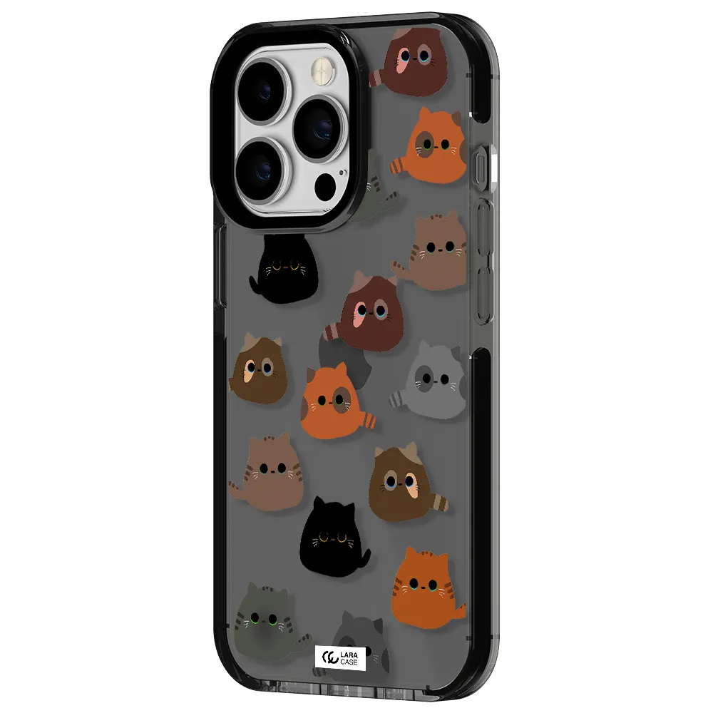 a group of cats with different colors Apple iPhone 13 Pro impact Smoke Black Case
