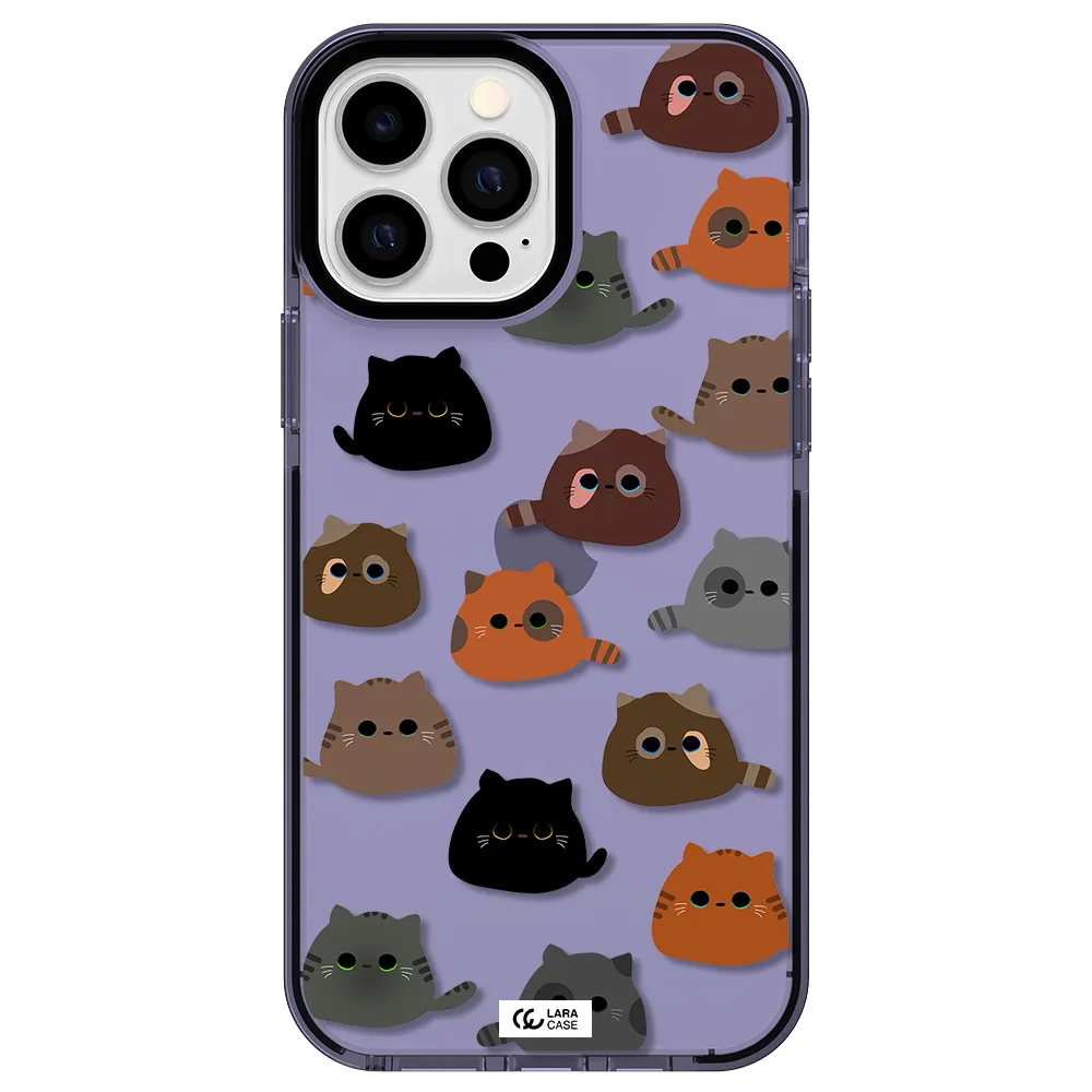a group of cats with different colors Apple iPhone 13 Pro Max impact Lilac Case