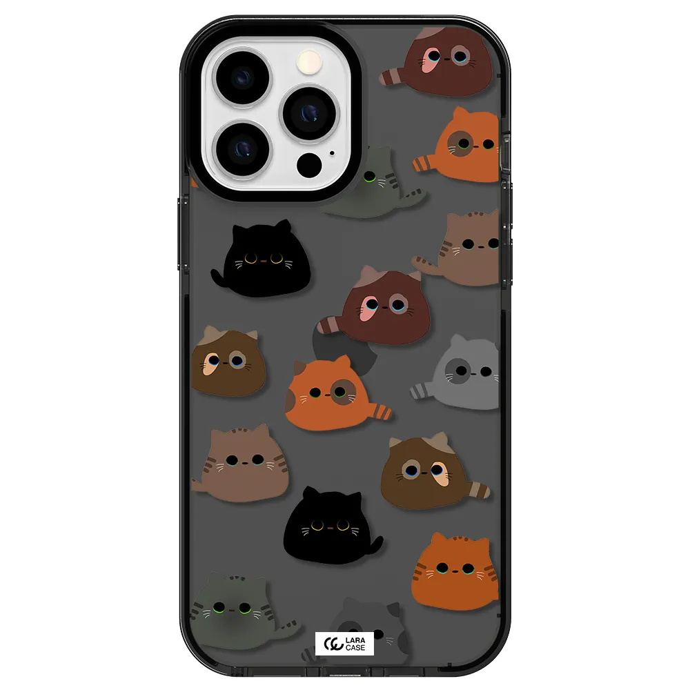 a group of cats with different colors Apple iPhone 13 Pro Max impact Smoke Black Case