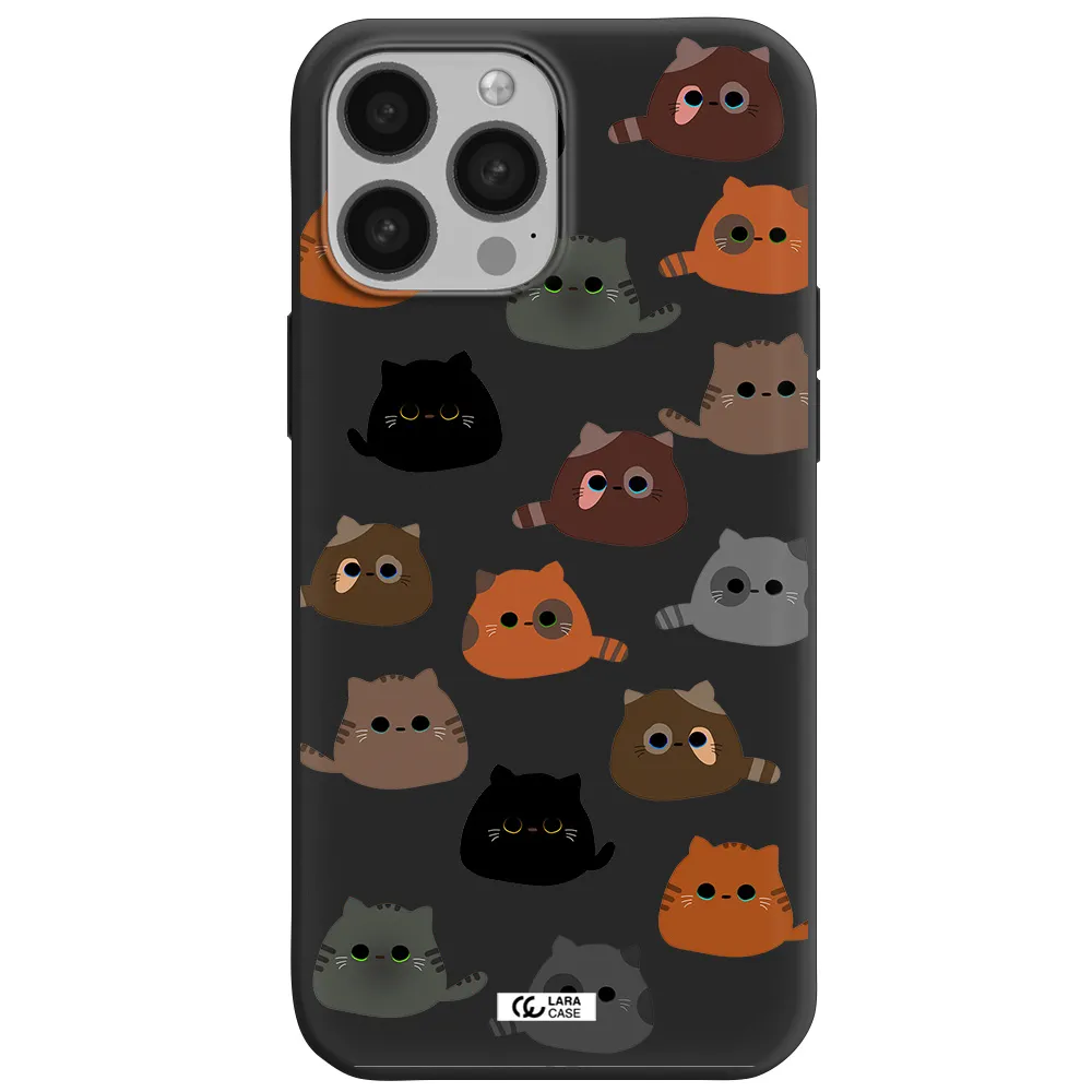a group of cats with different colors Apple iPhone 13 Pro Max Silicone black Case