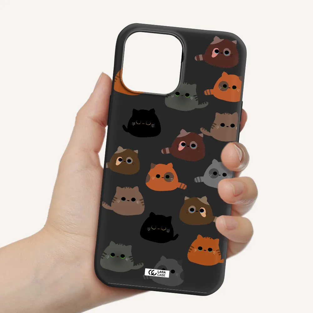 a group of cats with different colors Apple iPhone 13 Pro Silicone black Case