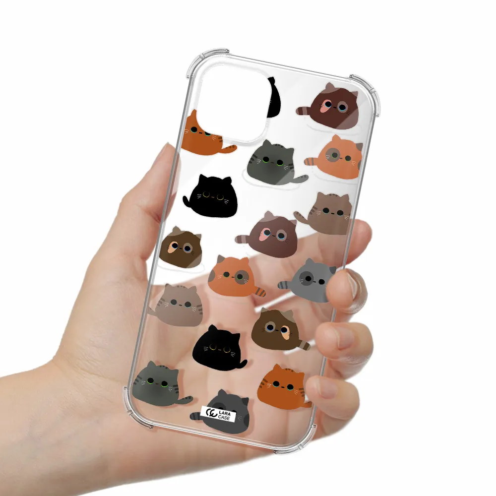a group of cats with different colors Apple iPhone 14 Clear PC Case
