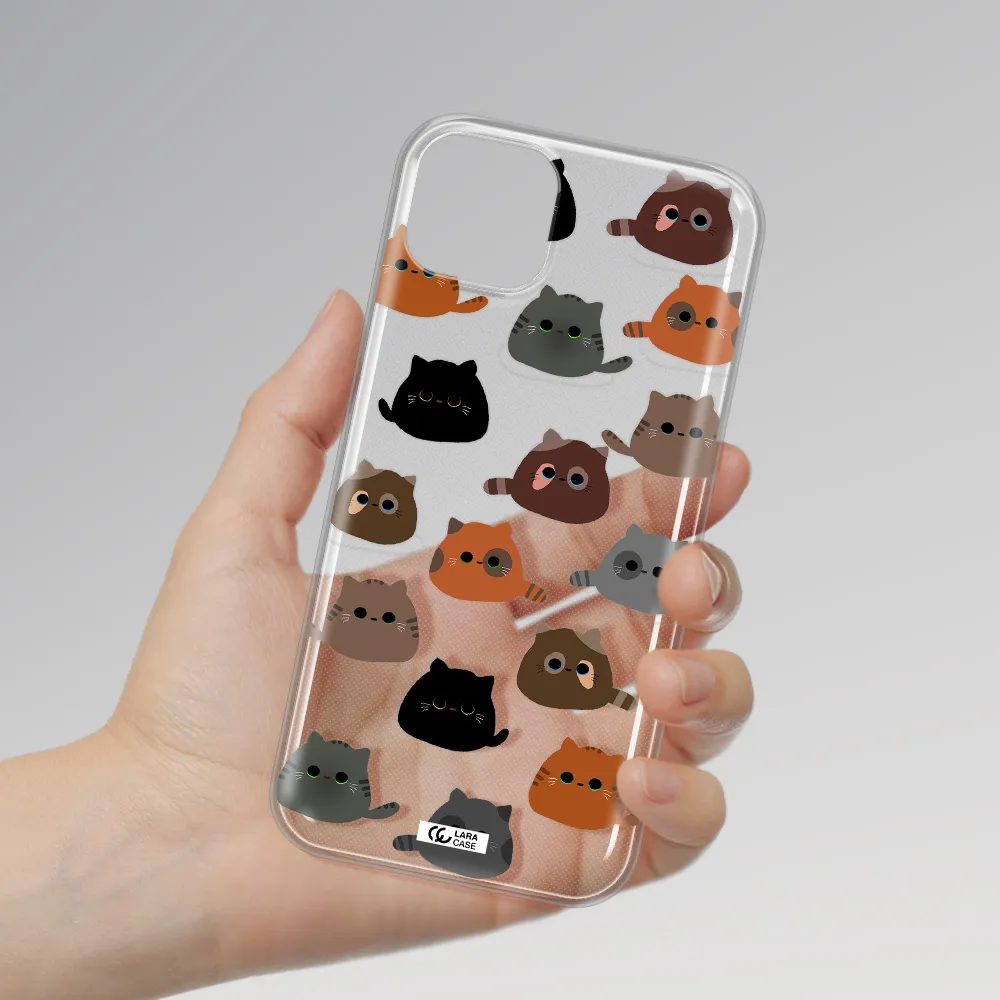 a group of cats with different colors Apple iPhone 14 Clear TPU Case
