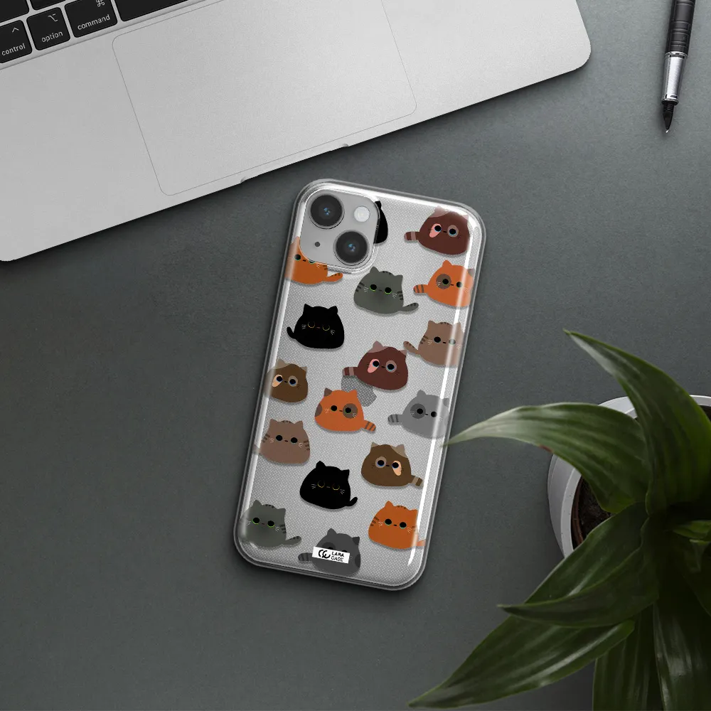 a group of cats with different colors Apple iPhone 14 Clear TPU Case