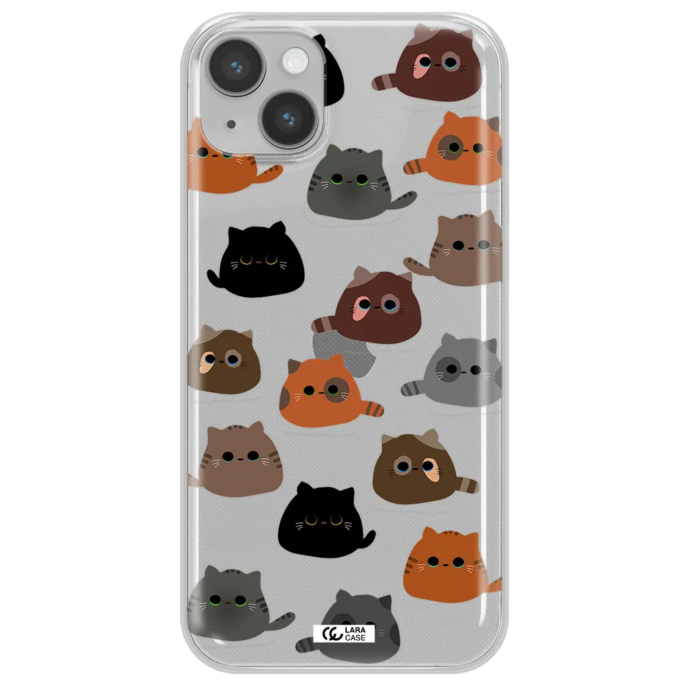 a group of cats with different colors Apple iPhone 14 plus Clear TPU Case