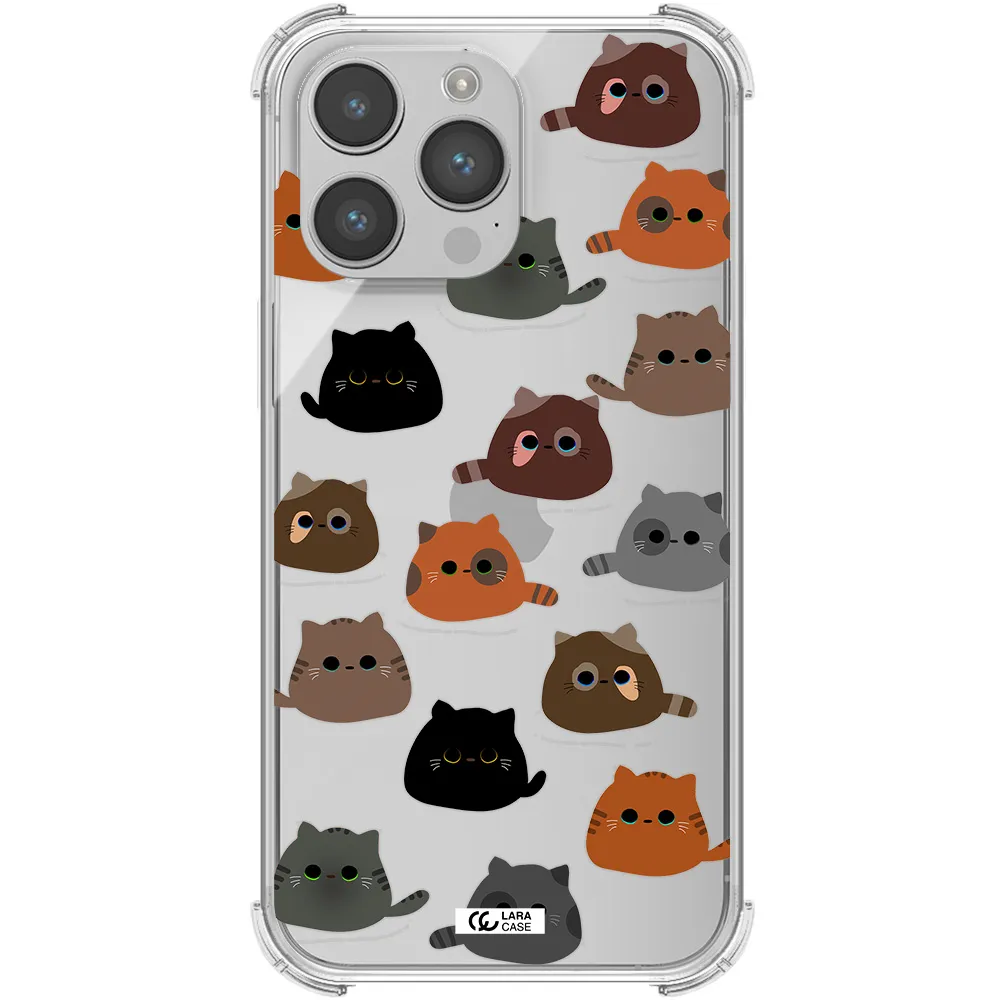a group of cats with different colors Apple iPhone 14 pro Clear PC Case