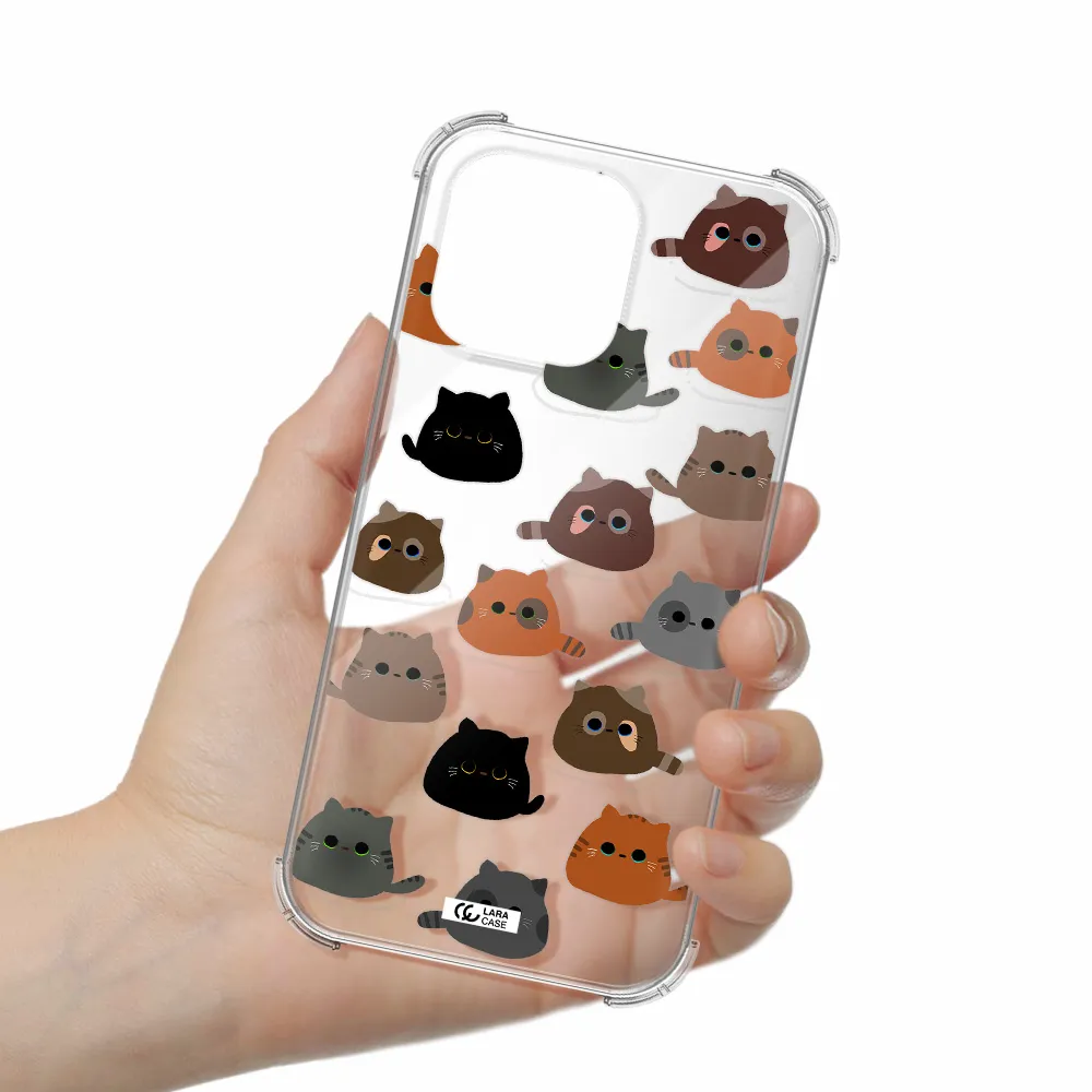 a group of cats with different colors Apple iPhone 14 pro Clear PC Case