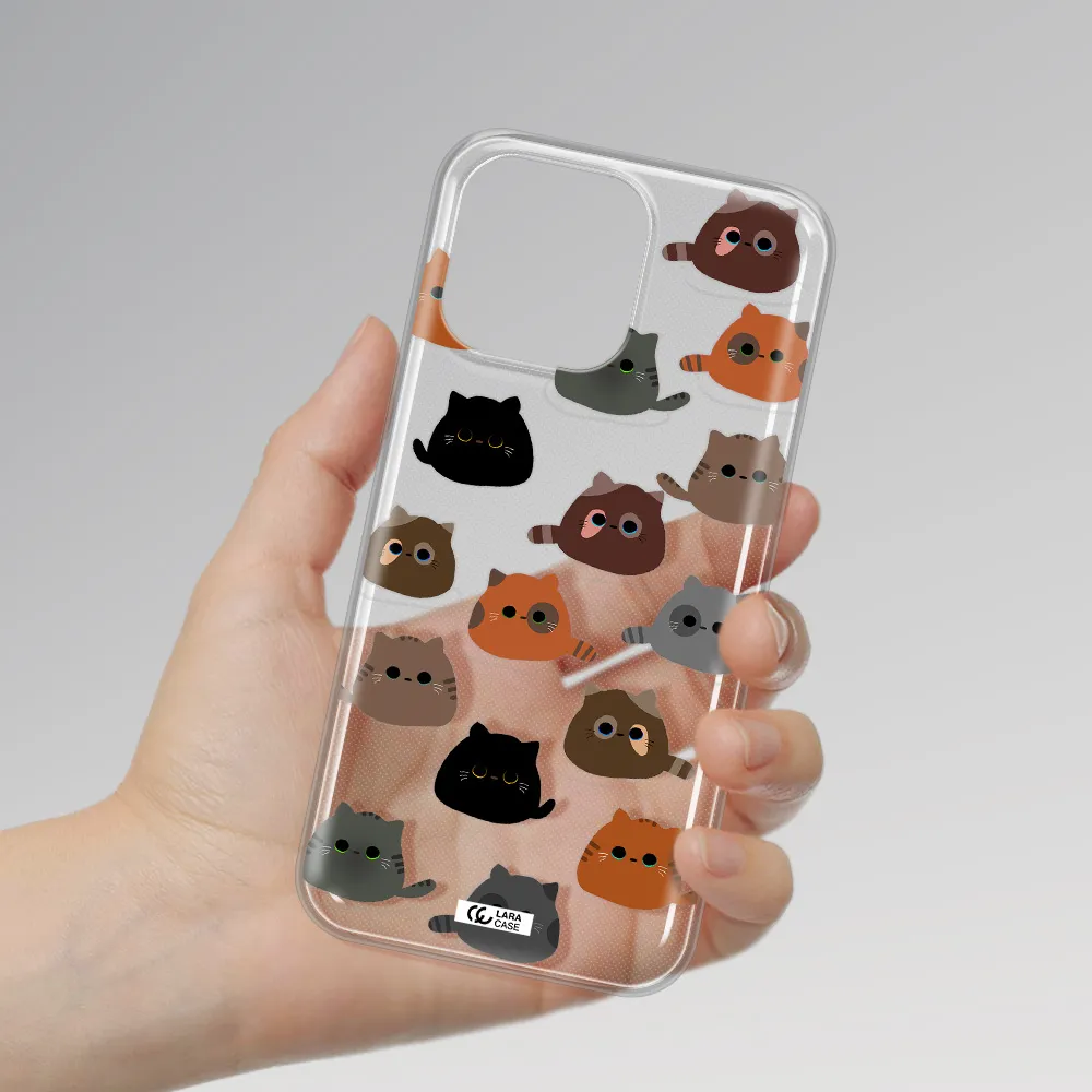 a group of cats with different colors Apple iPhone 14 pro Clear TPU Case