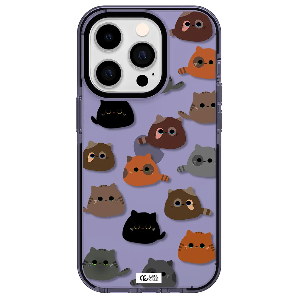 a group of cats with different colors Apple iPhone 14 pro impact Lilac Case