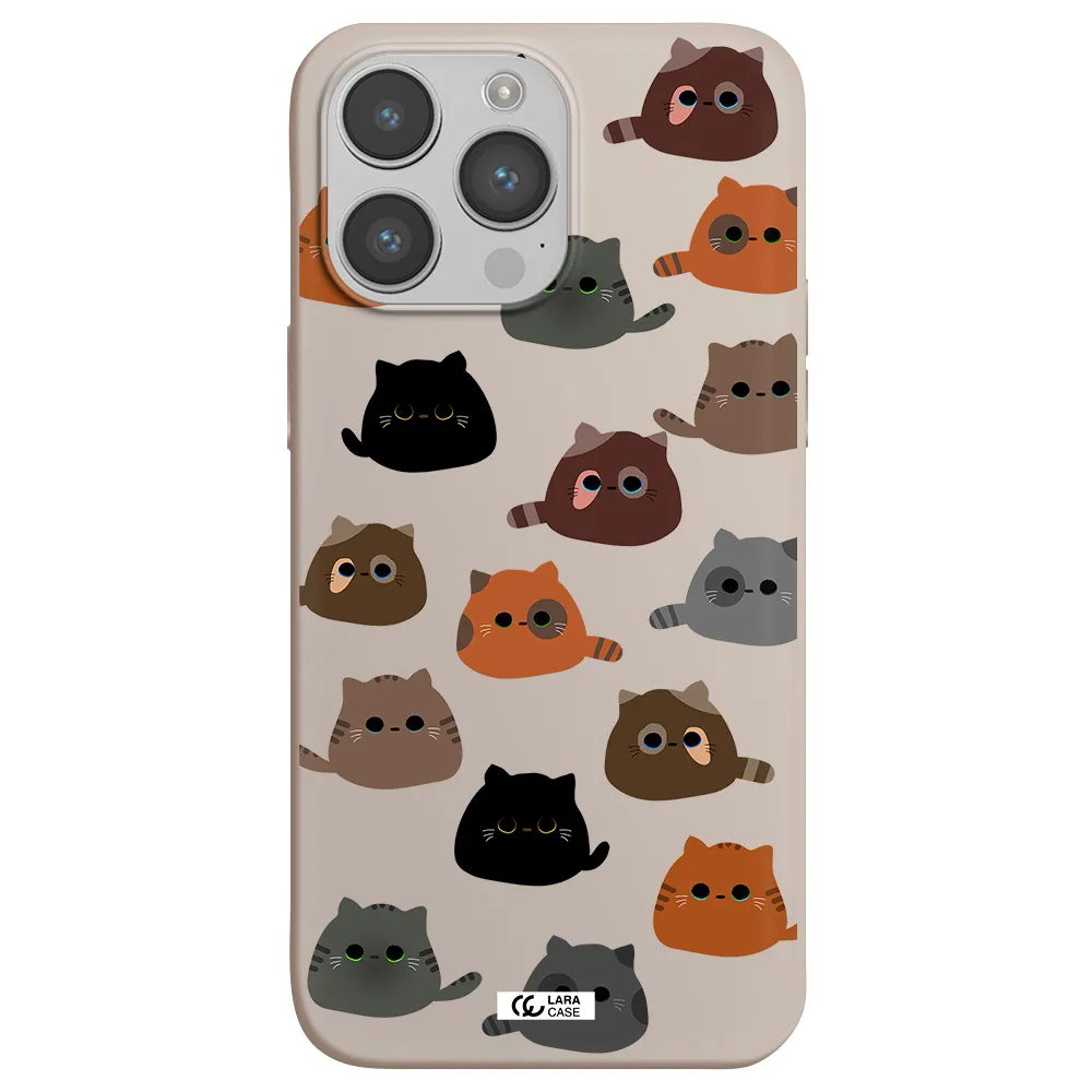 a group of cats with different colors Apple iPhone 14 pro max Silicone Stone Case