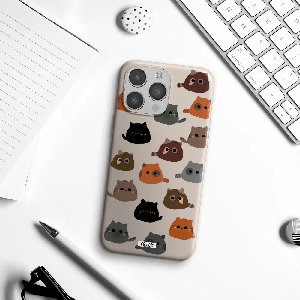 a group of cats with different colors Apple iPhone 14 pro Silicone Stone Case