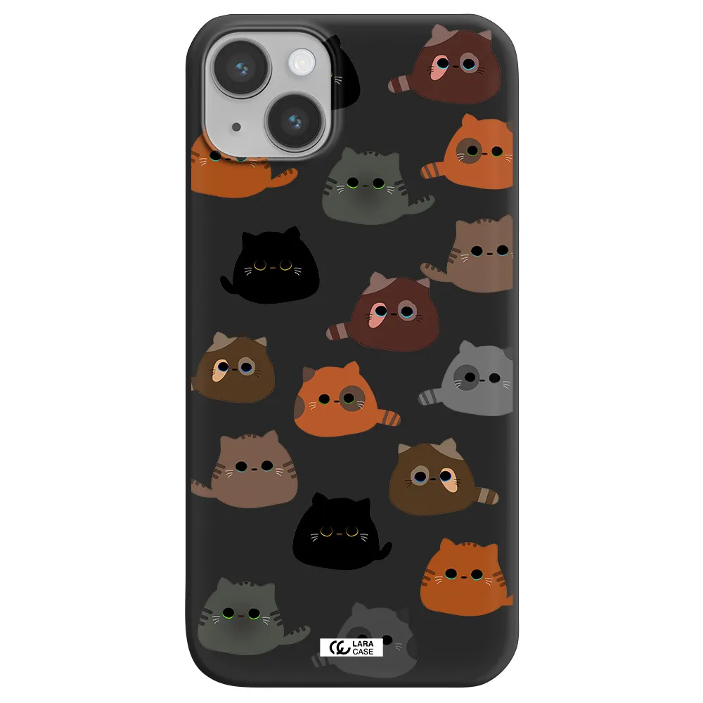 a group of cats with different colors Apple iPhone 14 Silicone black Case