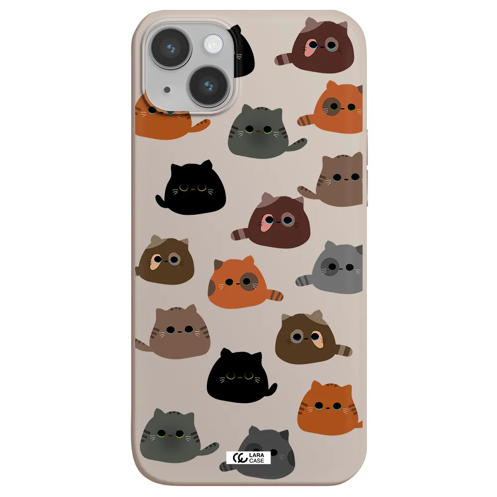 a group of cats with different colors Apple iPhone 14 Silicone Stone Case
