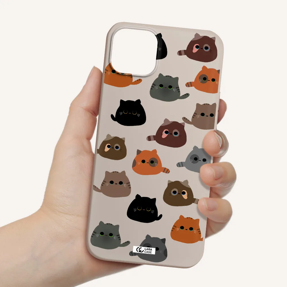 a group of cats with different colors Apple iPhone 14 Silicone Stone Case