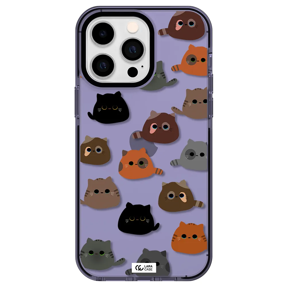 a group of cats with different colors Apple iPhone 15 Pro impact Lilac Case