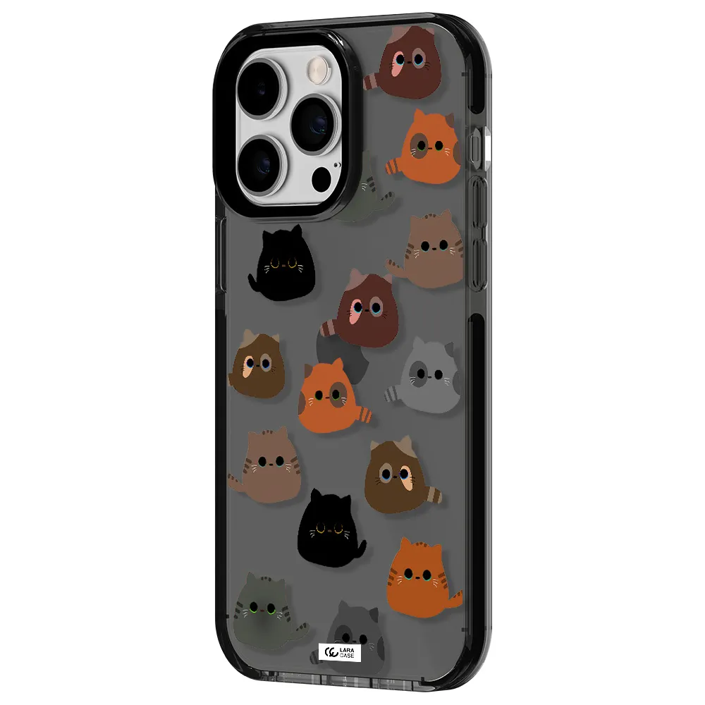 a group of cats with different colors Apple iPhone 15 Pro Max impact Smoke Black Case