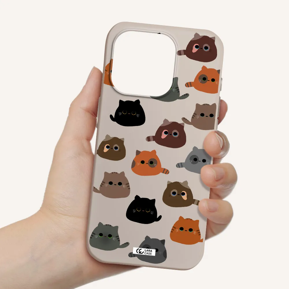 A Group Of Cats With Different Colors Apple Iphone 15 Pro Silicone Stone Case