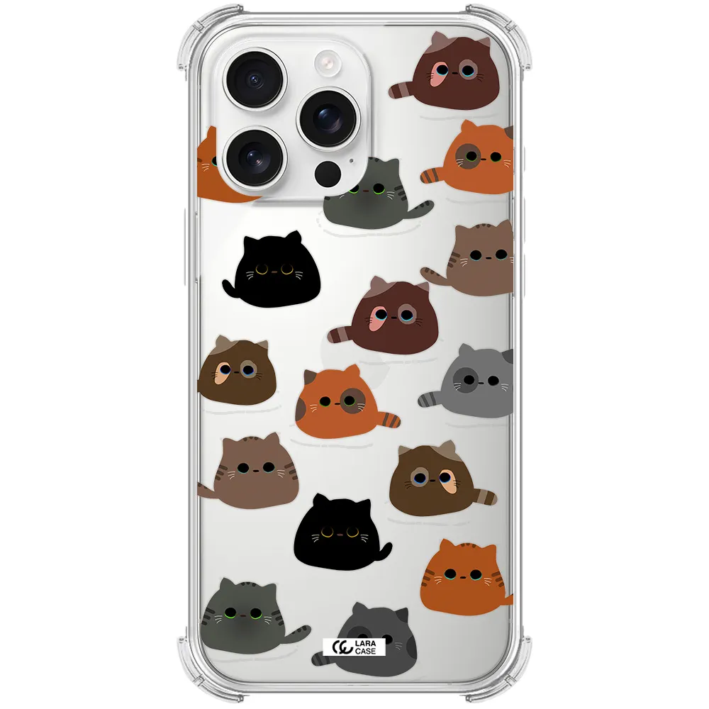 A Group Of Cats With Different Colors Apple Iphone 16 Pro Max Clear Pc Case