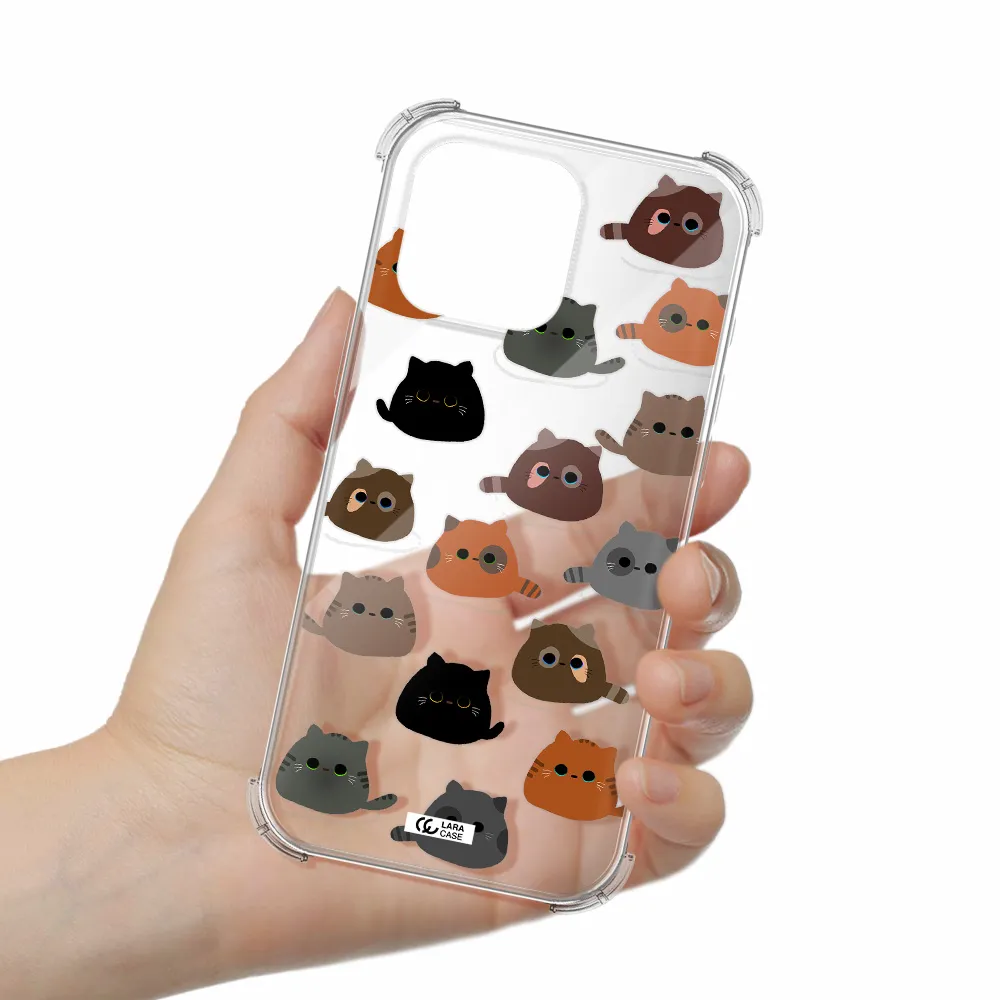 A Group Of Cats With Different Colors Apple Iphone 16 Pro Max Clear Pc Case