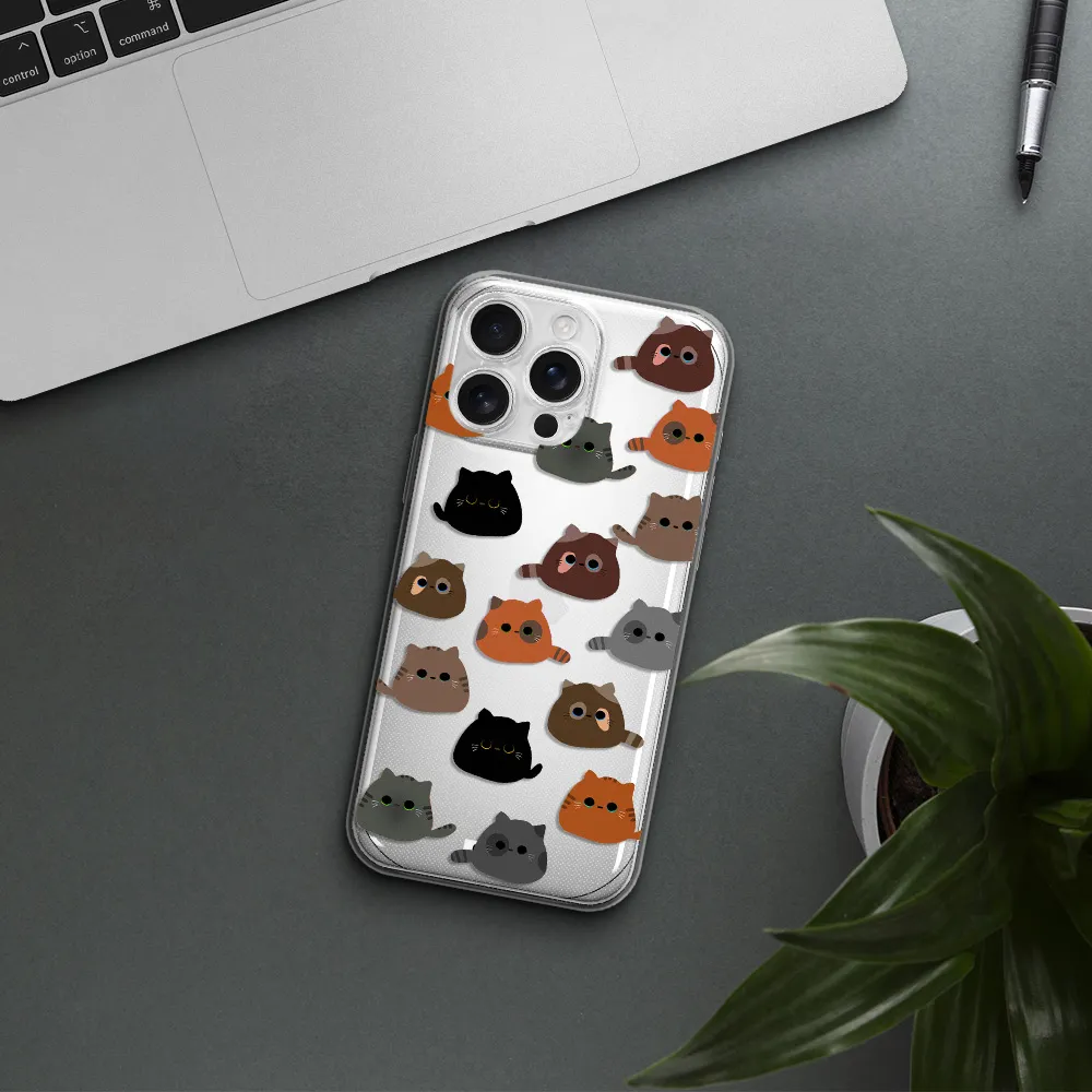 A Group Of Cats With Different Colors Apple Iphone 16 Pro Max Clear Tpu Case