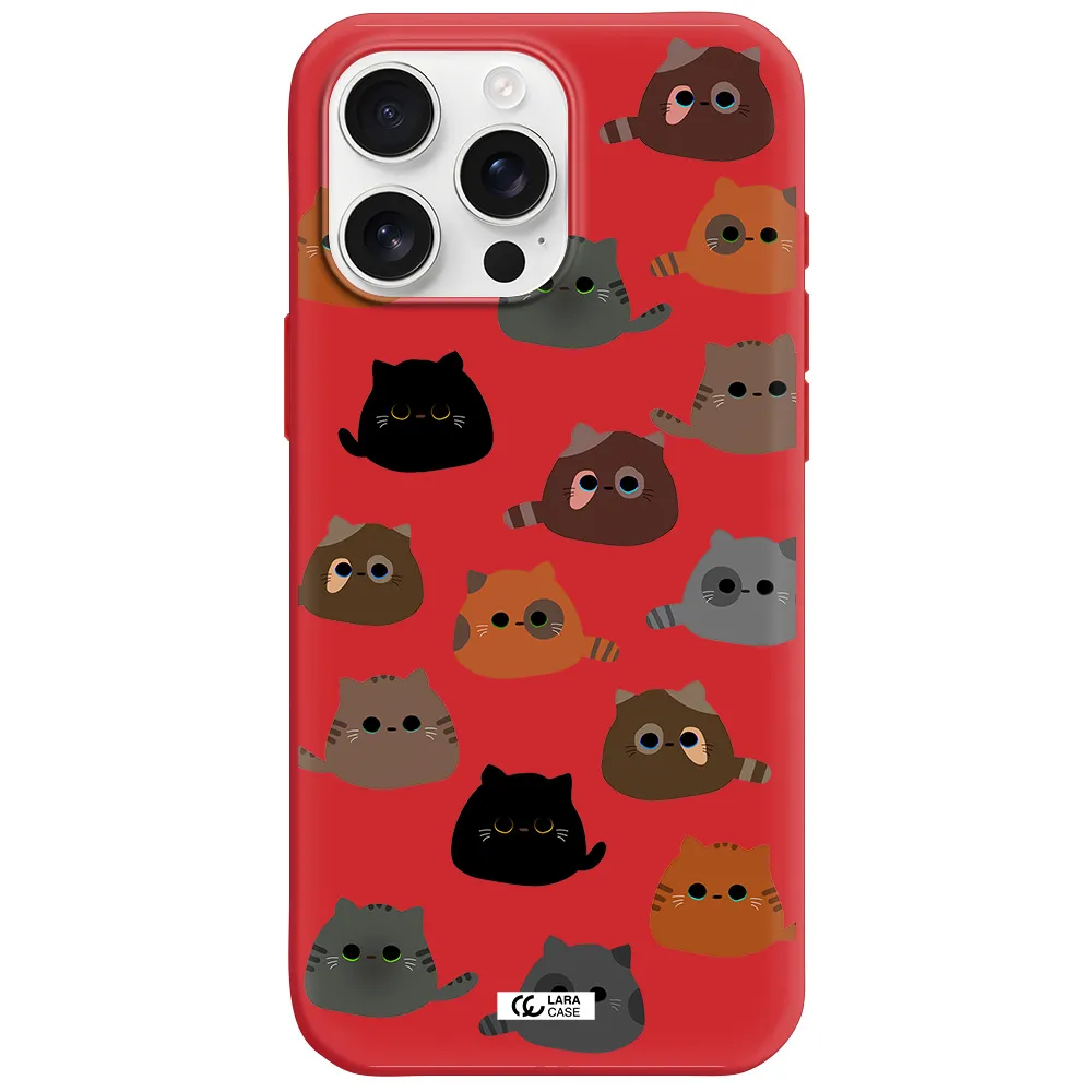 A Group Of Cats With Different Colors Apple Iphone 16 Pro Max Silicone Stone Case
