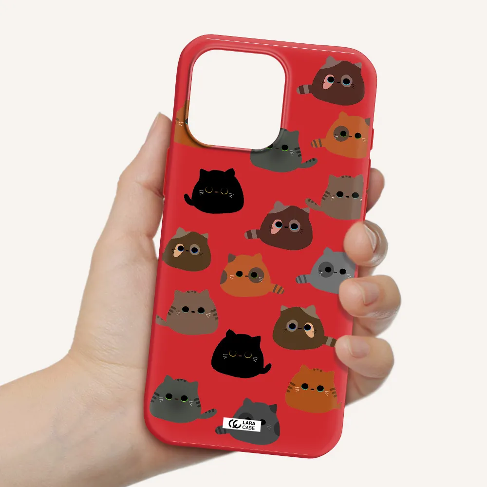 A Group Of Cats With Different Colors Apple Iphone 16 Pro Max Silicone Stone Case