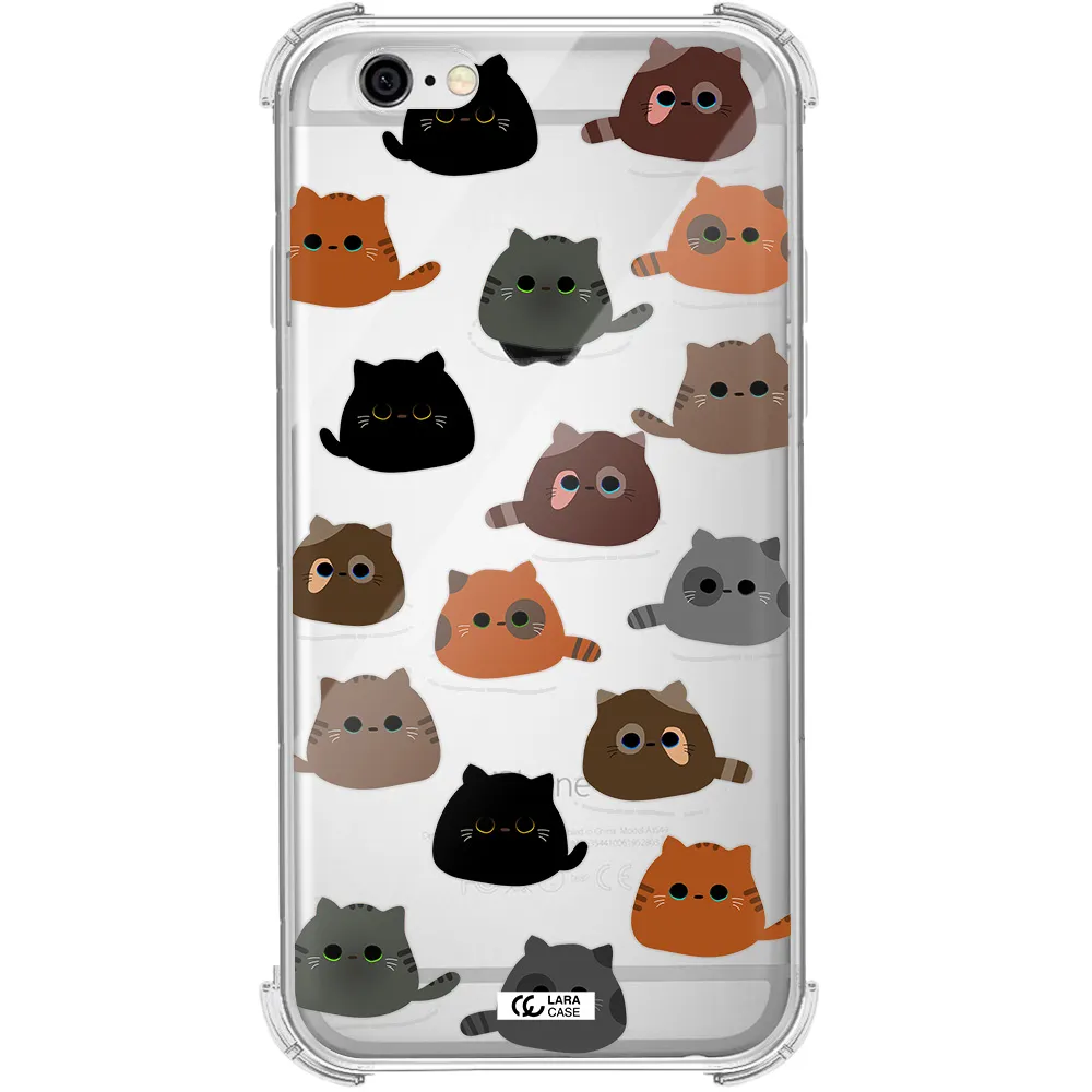 a group of cats with different colors Apple iPhone 6 Clear PC Case