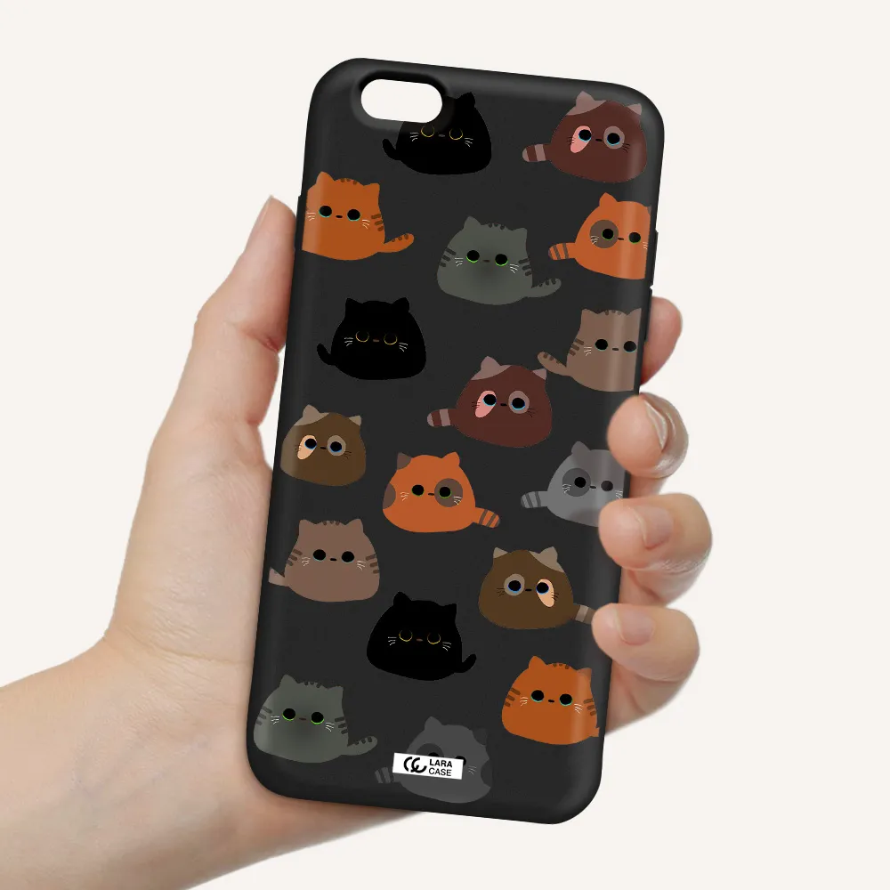 a group of cats with different colors Apple iPhone 6 s plus Silicone black Case