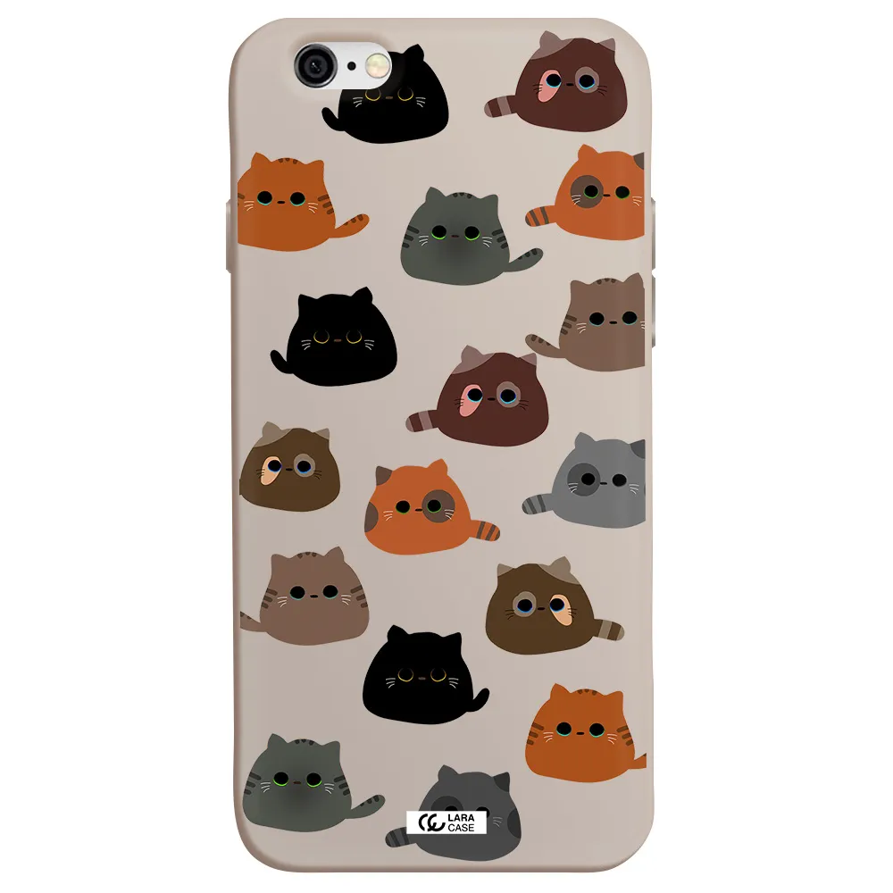 a group of cats with different colors Apple iPhone 6 Silicone Stone Case