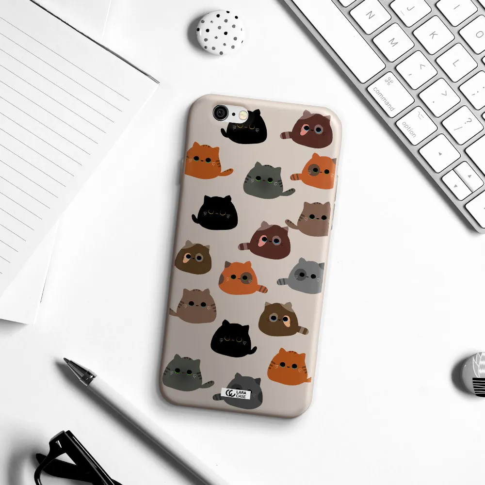 a group of cats with different colors Apple iPhone 6 Silicone Stone Case