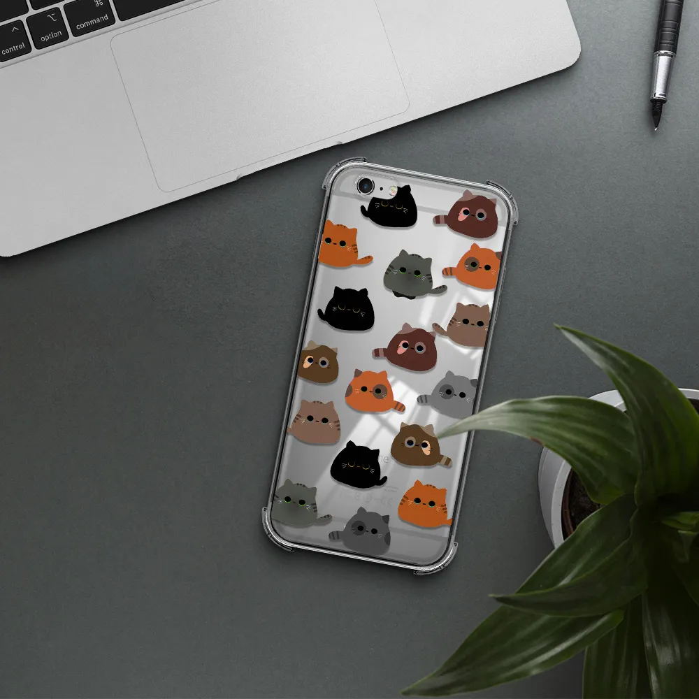 a group of cats with different colors Apple iPhone 6S Clear PC Case