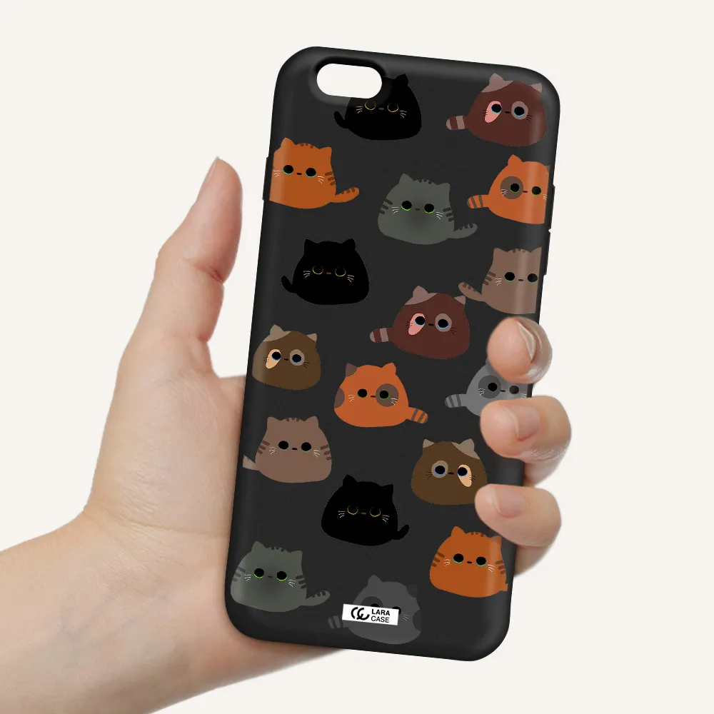 a group of cats with different colors Apple iPhone 6S Silicone black Case