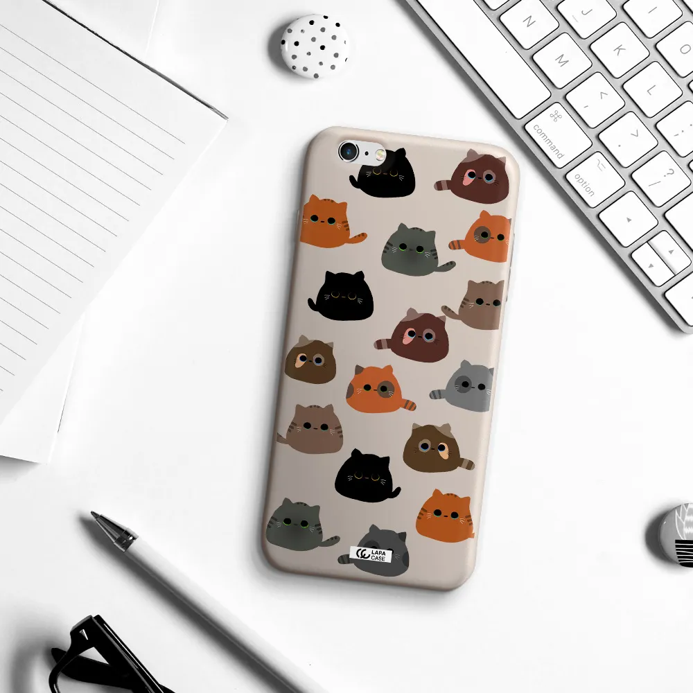 a group of cats with different colors Apple iPhone 6S Silicone Stone Case