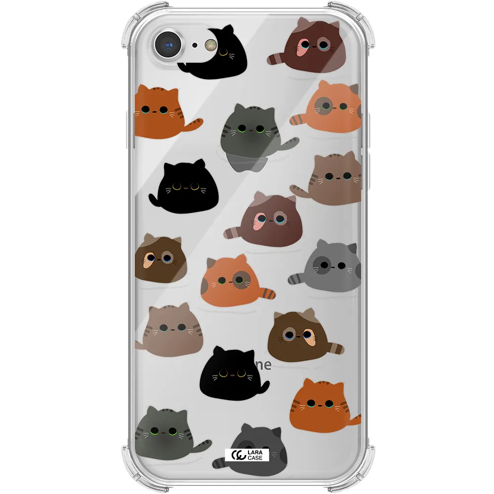 a group of cats with different colors Apple iPhone 7 Clear PC Case