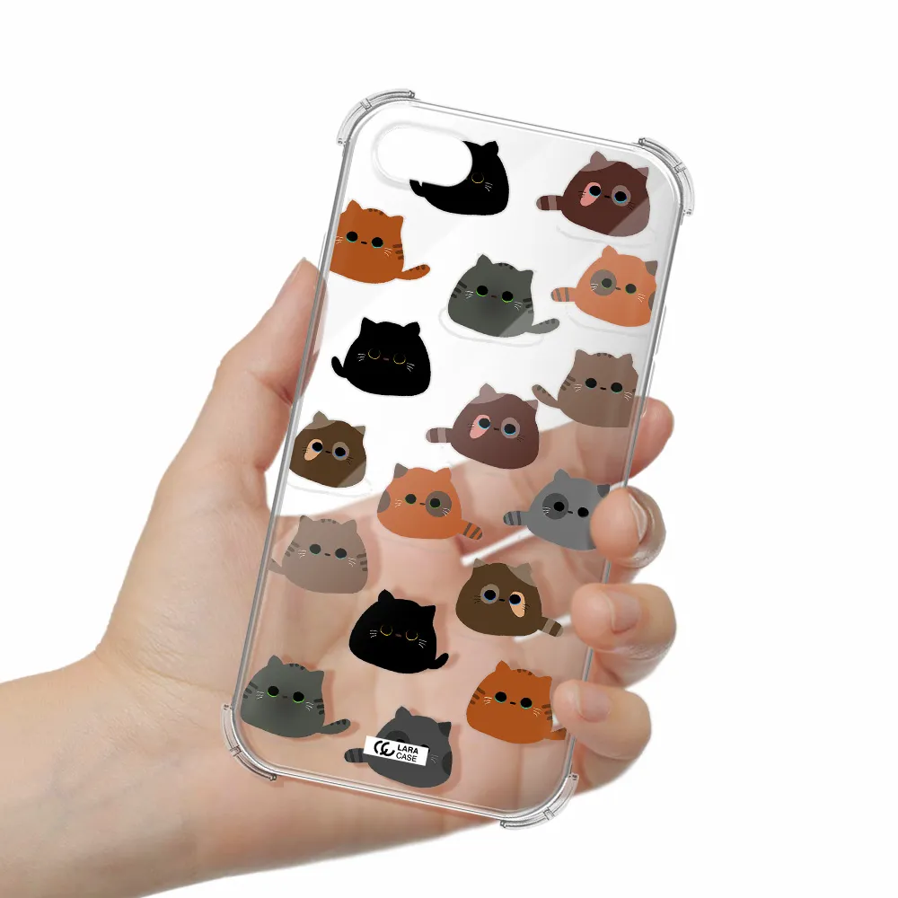 a group of cats with different colors Apple iPhone 7 Clear PC Case