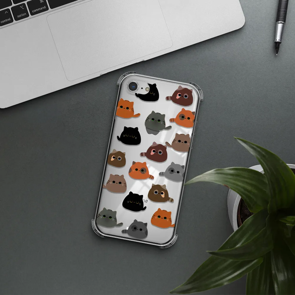 a group of cats with different colors Apple iPhone 7 Clear PC Case