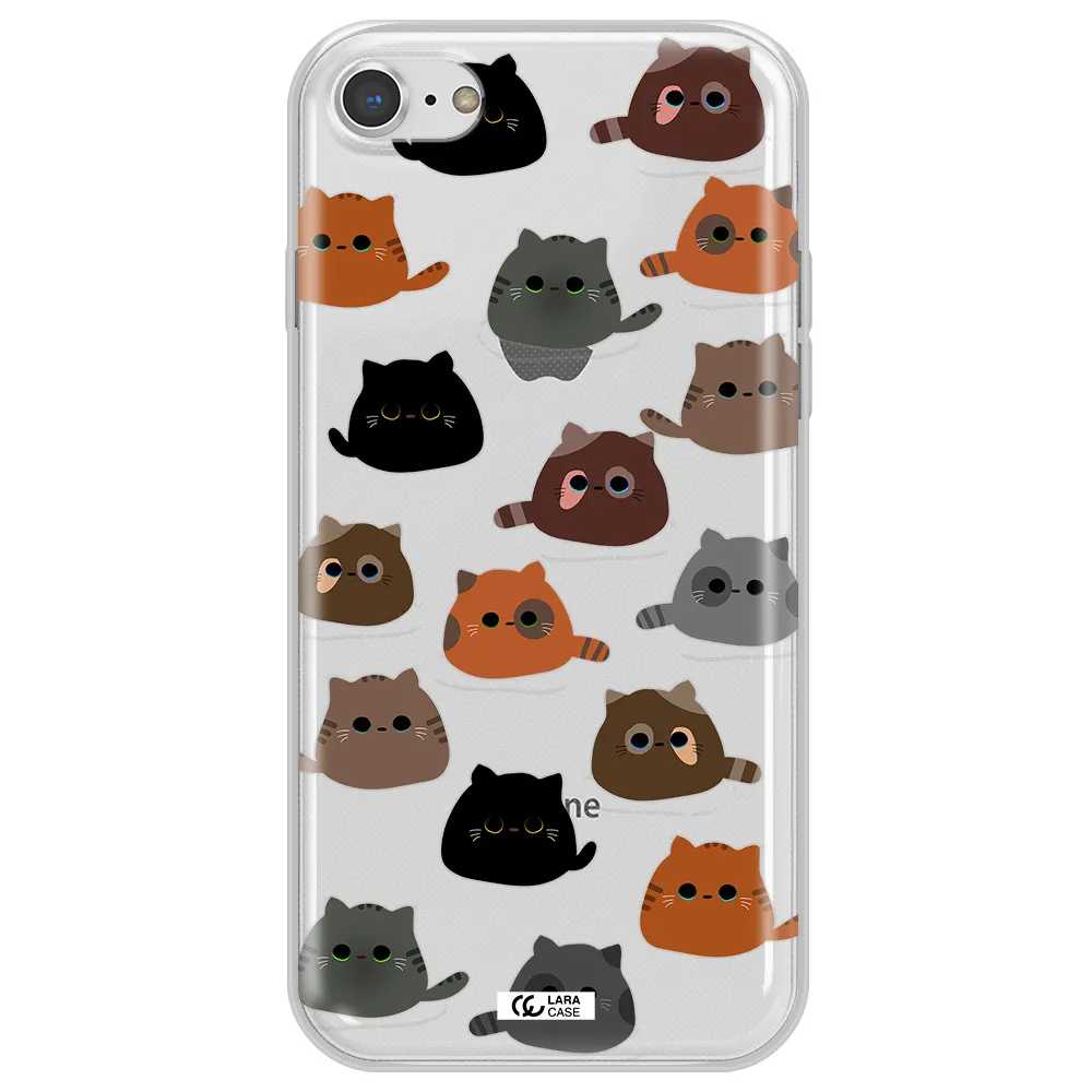 a group of cats with different colors Apple iPhone 7 Clear TPU Case
