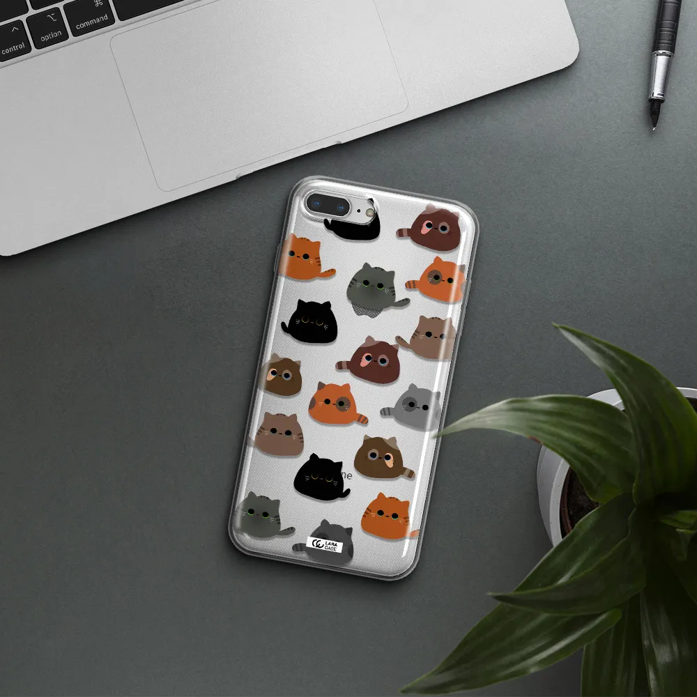 a group of cats with different colors Apple iPhone 7 plus Clear TPU Case