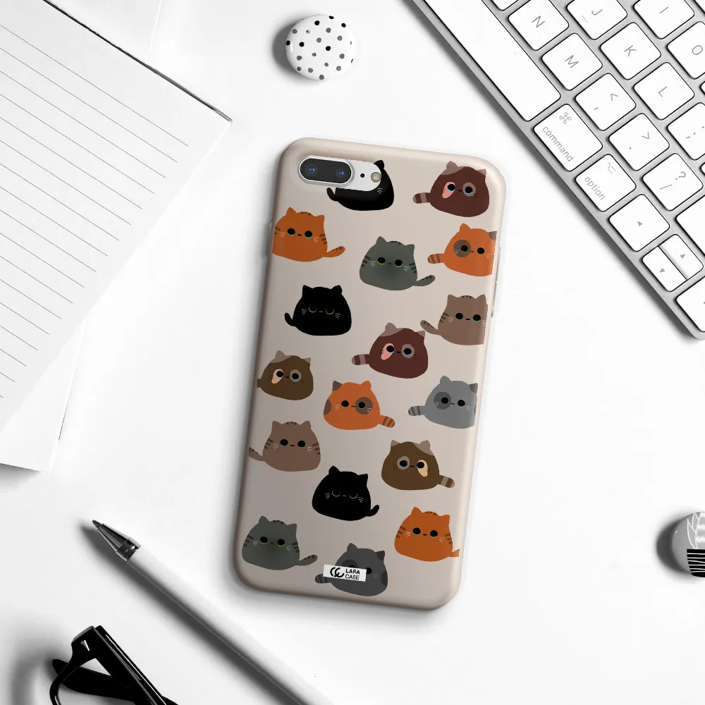 a group of cats with different colors Apple iPhone 7 plus Silicone Stone Case