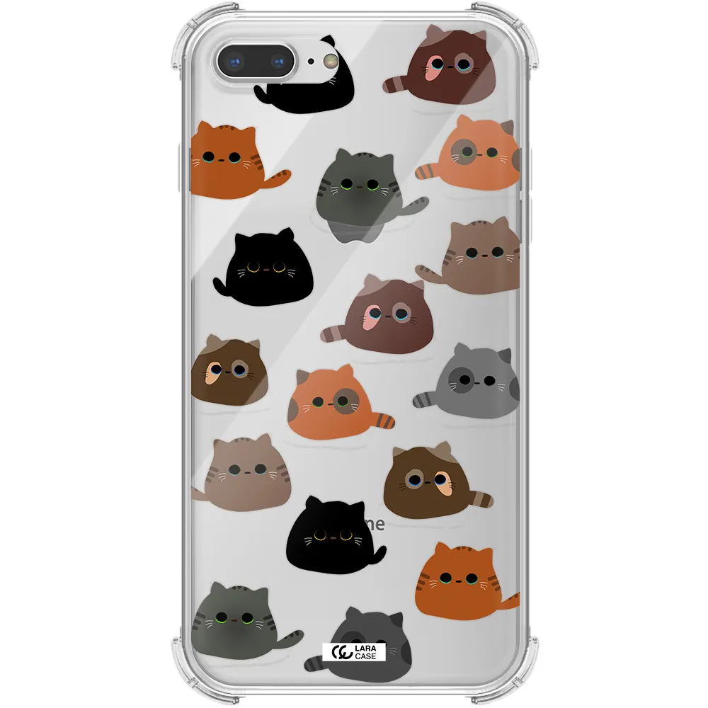 a group of cats with different colors Apple iPhone 8 plus Clear PC Case