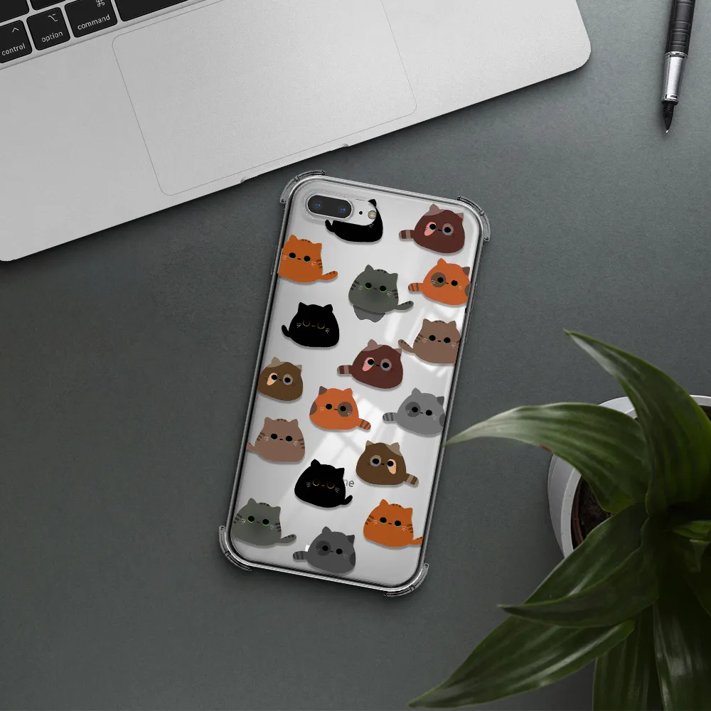 a group of cats with different colors Apple iPhone 8 plus Clear PC Case