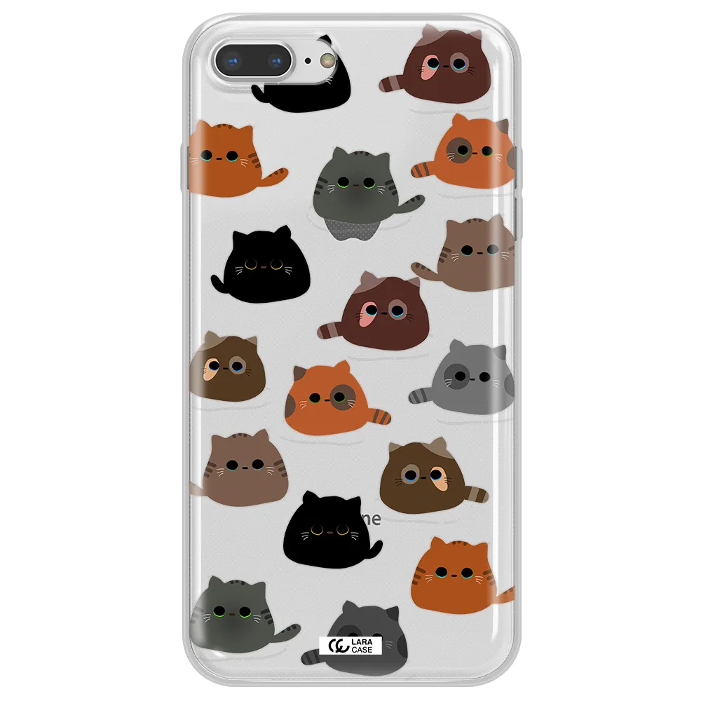 a group of cats with different colors Apple iPhone 8 plus Clear TPU Case