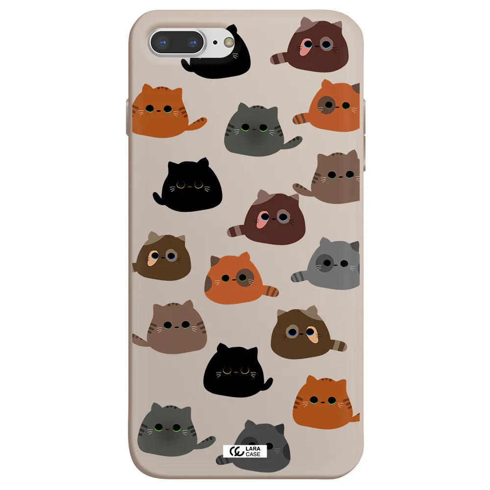 a group of cats with different colors Apple iPhone 8 plus Silicone Stone Case