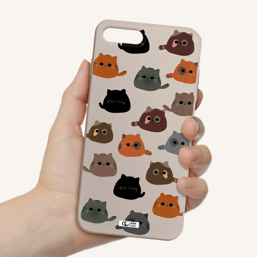 a group of cats with different colors Apple iPhone 8 plus Silicone Stone Case