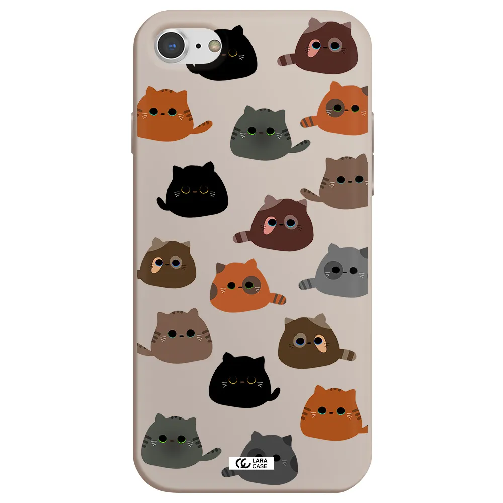 a group of cats with different colors Apple iPhone 8 Silicone Stone Case