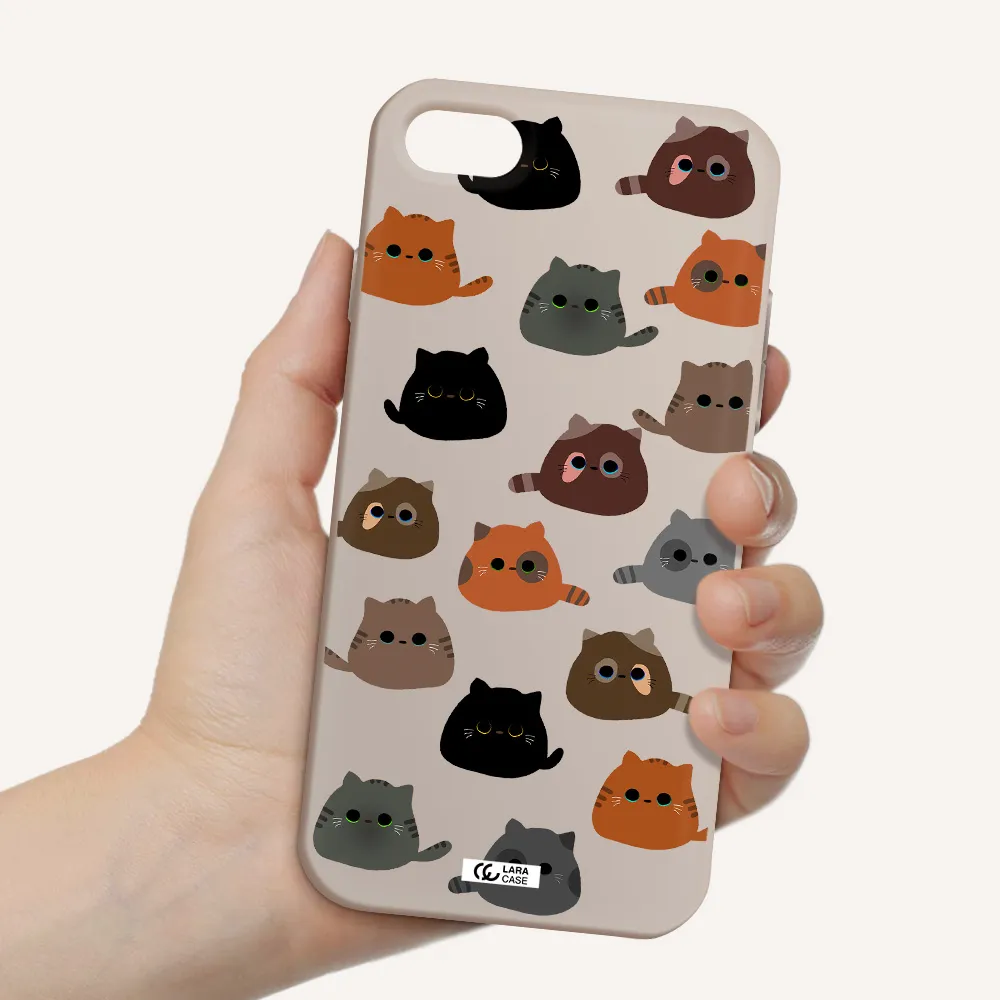 a group of cats with different colors Apple iPhone 8 Silicone Stone Case