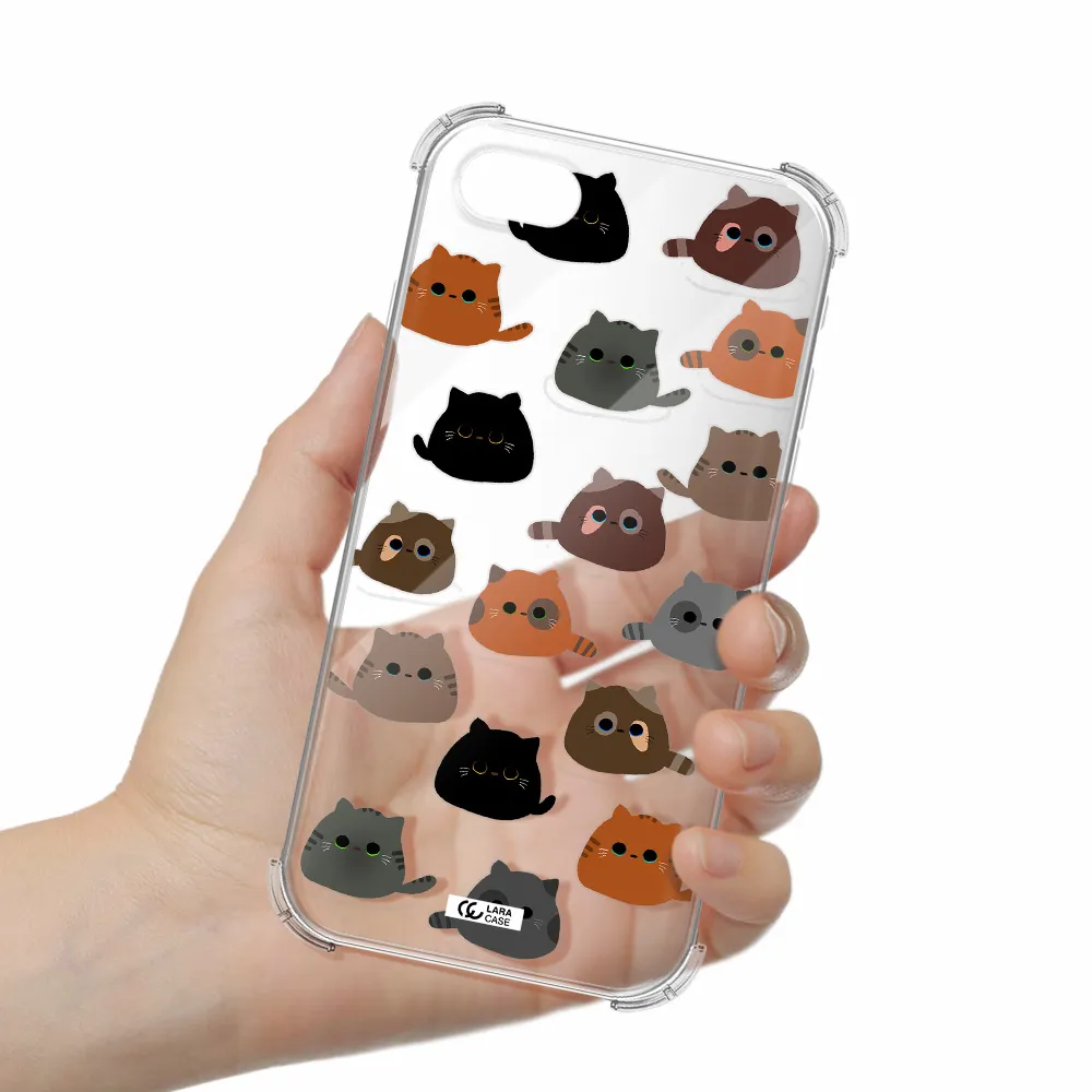 a group of cats with different colors Apple iPhone se 2020 Clear PC Case